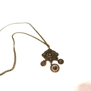 Zed Women's Boho Necklace Brass Look